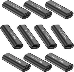 10 Pack USB C Female to Female Adapter.Usbc Extender.USBC Coupler Supports Up to 10Gbps Data Transfer and 100W Fast Charging.Compatible with Thunderbolt 4/3 Supports 8K@60Hz Video.