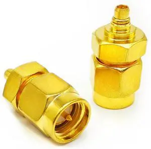 2PCS MMCX to SMA Coaxial Adapter Low Loss SMA Male to MMCX Male Coax Connector Coax Cable Antenna Adapter for Repeaters Audio Video