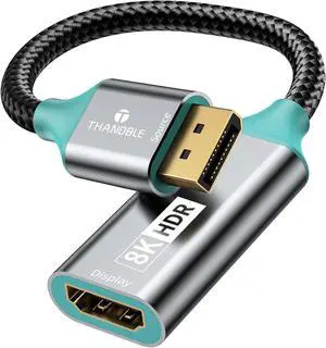 Active DisplayPort to HDMI Adapter (8K 60Hz 4K 120Hz) Uni-Directional DP 1.4 to HDMI 2.1 Adapter Male to Female Support HDR for Monitor Graphics Card PC (Greener)