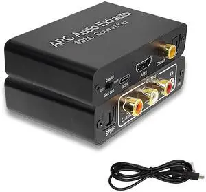 HDMI ARC Audio Extractor DAC Converter 192KHz Digital to Analog Audio Converter Optical/SPDIF Coaxial Stereo L/R RCA 3.5mm HDMI ARC Audio Extractor DAC Converter 192KHz Digital to Analog Audio Converter Optical/SPDIF Coaxial Stereo L/R RCA 3.5mm