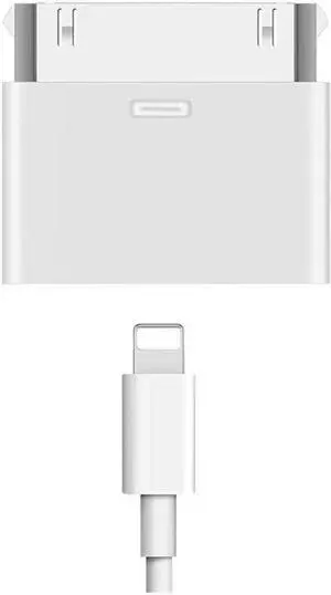 30-Pin to Lightning Adapter  MFi Certified 30-Pin Male to 8-Pin Female Adapter Charging Sync Converter for 30 Pin Docking Stations and More Compatible with iPhone 4/4s/iPad/iPod Touch (No Audio)