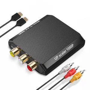 RCA to HDMI Converter 1080P AV to HDMI Converter Mini Composite CVBS Analog Audio Video Adapter Connector with Cable for VCR/VHS/Xbox/PS3/STB/N64/Wii/TV/PC