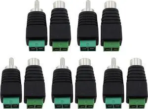 10PCS Video Connector Adaptor RCA Header Solderless Audio Header Black AV Audio Male and Female Plug 37MM/1.46Inch for Speaker Cable to RCA Adaptor