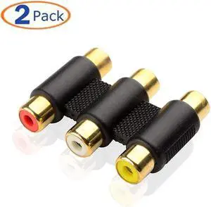 RCA Connector Haokiang (2 Pack) Audio Video 3-RCA Female to Female Coupler Adapter
