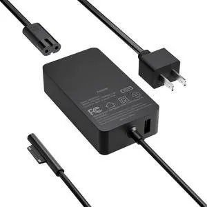 65W Charger Compatible with Microsoft Surface Pro 11 10 9 8 7+ 7 6 5 X Laptop 7/6/5/4/3/2/1/Studio Go 4/3/2/1 Book 3/2/1 Support 44W 36W 10FT