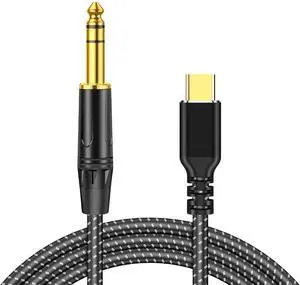 USB C to 1/4 TRS Stereo Audio Cable 6.6FT USB Type C to 6.35mm 1/4 inch Male Audio Adapter for i-Phone 16/15 Pixel 5XL Amplifier Home Theater Speaker [Not Support Recording]
