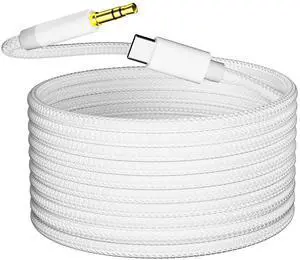 USB C to 3.5mm Audio Cable (6.6ft) Type C to 3.5mm Headphone Car Stereo Cord Compatible for iPhone 16/15 Pro Max  S24/S23 iPad Pro Pixel 5/6 Car Stereo Hi-Fi Sound DAC Supported