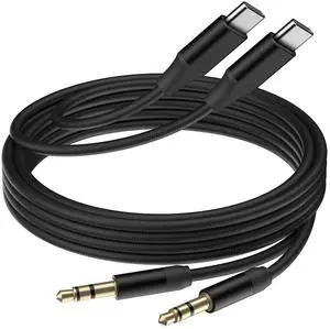 2 Pack USB C to 3.5mm Aux Audio Jack Cable 3.3FT Type C to 3.5mm Headphone Car Stereo Cord for iPhone 16 15 Pro Max  Galaxy S24 S23 S22 S21 Ultra iPad Pro Pixel 4 5 XL MacBook Note