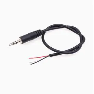 Short 0.3M/1FT 3.5mm Replacement Repair Plug Jack TRS 3 Pole Stereo Male Plug 1PCS 3.5mm Male Plug to Bare Wire Open End Cable
