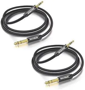 2pack 1/8 to 1/4 Stereo Audio Cable 6.35mm 1/4 Male to 3.5mm 1/8 Male TRS Bidirectional Stereo Audio Cable for Guitar Laptop Home Theater Devices Speaker and Amplifiers 4Ft
