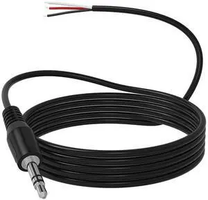 6ft Long Replacement 3.5mm Male Plug to Bare Wire Open End TRS 3 Pole Stereo 1/8 3.5mm Plug Jack Connector Audio Cable for Speaker Headphone Headset Earphone Microphone Cable Repair