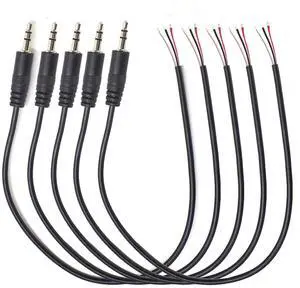 5PCS 0.25M/0.8FT 2.5mm Male Plug to Bare Wire Cable TRS 3 Pole Stereo 2.5mm Extension for Audio Cable Repair