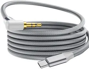 USB C to Aux 6.6FT Type C to 3.5mm Aux Cord for Car 90-Degree USB-C to Headphone Stereo Jack Cable Compatible with iPhone 16/15/Plus/Pro/Pro Max iPad/Pro/Air