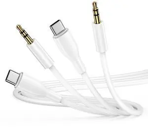 iPhone 16 Aux Cord for iPhone 16e/16/16 Pro/16 Pro Max/16 Plus/15/15 Pro Max/Pro/15 Plus 2Pack 3.3FT USB C to 3.5mm Audio Jack Cable Type C i Phone 16 Aux Cable for Car Headphone Car Stereo Cord