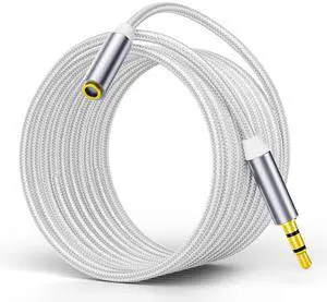 Headphone Extension Cable 20 FT 3.5mm Male to Female Extension Audio Cord- 1/8 Aux Stereo Jack Cable Extender Nylon Braided for Smartphones Tablets Media Player