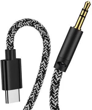 For iPhone 17 Pro Aux Cord 3.3FT USB C to 3.5mm Audio Aux Jack Cable Compatible with 17 Pro Max/16e/16 Pro Max/15 Pro Max/16/15 Pro Type C to 3.5mm Stereo Jack Cord for Car/Headphones/Speakers Black