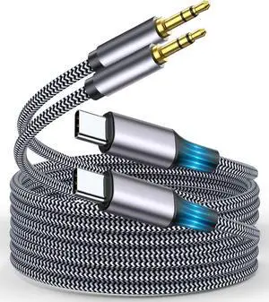 USB-C to 3.5mm Aux Cable for iPhone 15/16/17 MFi Certified Car Stereo Audio Cord for iPad Pro  Galaxy S25/ S24 3.3ft Type C to 3.5mm Dongle for Car Headphones Speakers