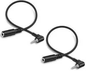 2.5 mm Male to 1/8 inch 3.5 mm Female Stereo Audio Cable 90 Degree Right Angle Gold Plated Headphone Cord Compatible with Radios Headphones Recorders Cameras 0.66 Feet 2.5 mm Male to 1/8 inch 3.5 mm Female Stereo Audio Cable 90 Degree Right Angle Gold Plated Headphone Cord Compatible with Radios Headphones Recorders Cameras 0.66 Feet