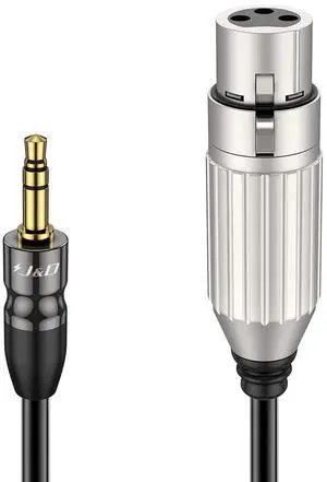 XLR to 3.5mm Microphone Cable PVC Shelled XLR Female to 3.5mm 1/8 inch TRS Male Balanced Cable - 9 Feet for DSLR Camera Computer Sound Card XLR to 3.5mm Microphone Cable PVC Shelled XLR Female to 3.5mm 1/8 inch TRS Male Balanced Cable - 9 Feet for DSLR Camera Computer Sound Card