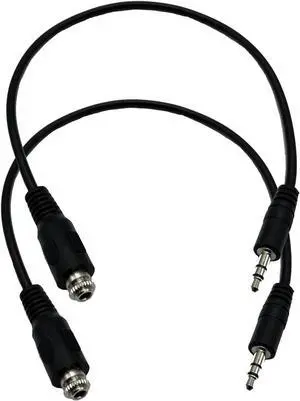 3.5mm Aux Male to Female Locking Nut Panel Mount Cable Car Stereo Audio Adapter Converter Cord 2Pack 1Foot