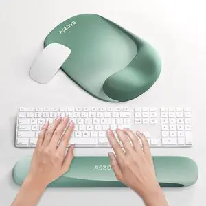 Mouse Pad with Wrist Rest Ergonomic Keyboard Mouse Pad Set with Wrist Support Cool Non Slip Gel Office Desk Accessories for Comfort/Pain Relief/PC Gaming/Computer/Laptop (Sage Green)