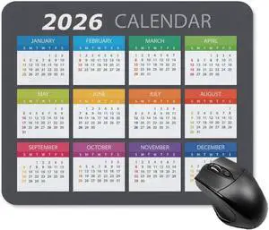 2026 Mouse Pad Calendar Computer Mouse Pads Calendars Non-Slip Rubber Desk Mat Mousepad Gaming Office Keyboard Mat