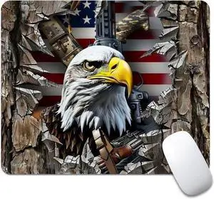 American Flag Eagle rip Oak camo (2) Square Mouse pad Texture Waterproof Anti Slip Rubber Base Computer Mouse pad Laptop Mouse pad
