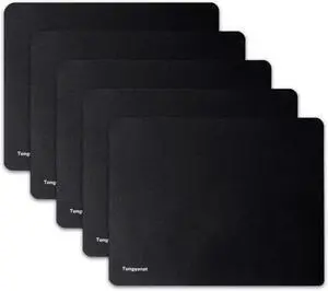 5 Pack Mouse Pad Ultra-Smooth Gaming Mousepad Non-Slip Rubber Base Waterproof Mousepads Bulk Wireless Mouse Mat for Desk Laptop PC & Office Portable Mat 9 * 7 inch (Black)