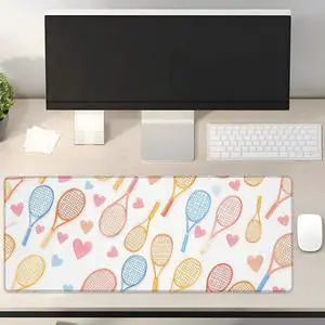 Tennis Love Gaming Mouse Pad Gifts 31.5 x 11.8 Non-Slip Rubber Base MousePads for Computers Laptop School Office Home Accessories Decor Mouse Pad Keyboard Desk Mat