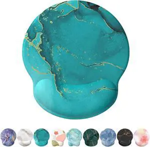 Mouse Pad with Wrist Rest Comfortable Computer Mousepad with Gel Wrist Support Smooth Surface and Non-Slip PU Base for Pain Relief Laptop Office & Home (Calm Lake)