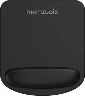 Black Ergonomic Mouse Pad with Wrist Rest Support Premium Memory Foam Cushioning for Pain Relief Perfect for Laptop Computer and Home Office