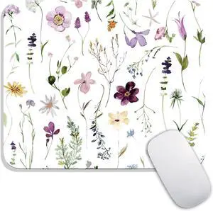 Square Mouse Pad Beautiful Flowers Plants Personalized Premium-Textured Custom Mouse Mat Design Washable Mousepad Cloth Non-Slip Rubber Base Computer Mouse Pads for Wireless Mouse