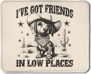 Funny Dachshund Mouse Pad Dachshund Lover Gifts Vintage Western Cowboy Weiner Dog Mouse Pads for Wireless Mouse Computers Laptop Desk Accessories Doxie Gifts 9.5x7.9 Inch