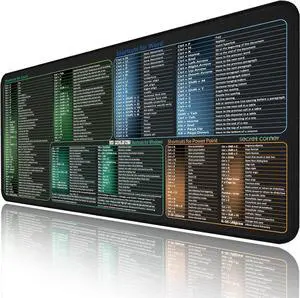 excel&Word&Windows&powerpoint Cheat Sheet Mousepad Extra Large Office Desk Accessories Desk mat Office Keyboard Shortcuts Mouse pad Non-Slip for Computer Gaming Mouse pad 27.6x11.8
