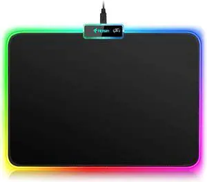 RGB Gaming Mouse Pad Small Mousepad 340×245×3mm PC Gaming Accessories LED Mouse Mat for Desk Mouse Pads Boy Gifts for Computer Gamer - Black