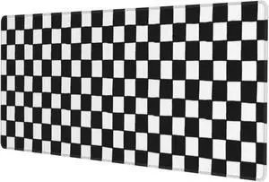 Black and White Checkered Gaming Mouse Pad Large Mouse Pad for Desk Mat XXL XL Mousepad Big Keyboard Pad Office Desk Accessories Decor