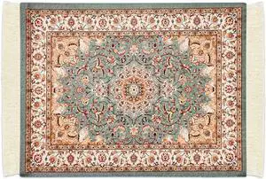 Persian Carpet Style Mouse Pad Oriental Vintage Bohemian Rug Desk Pad Miniature Mouse Mat Coaster Table Décor for Office Home