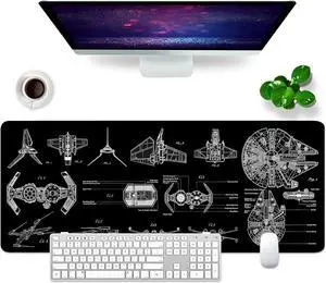 Black Gaming Mouse Pad Large Mouse Pad XL Desk Mat 31.5x11.8x0.12 inch Large Desk Pad Design Keyboard Pad (Design -5)