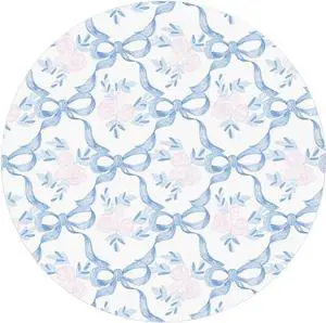 Light Blue Bow Floral Mouse Pad for Desk Girly Aesthetic Preppy Blue Mousepad for Office Dorm Computer Laptop Gaming Desk Supplies for Women Office Aesthetic 8.7x8.7 Inch