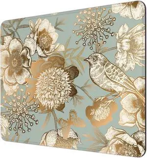 Mouse Pad 30% Thicker Retro Flower Bird Theme Computer Pad Anti-Slip Rubber Mouse Mat with Stitched Edges for Gaming Office Laptop PC Women 8 x 10 Thick 5 mm Bird Illustration