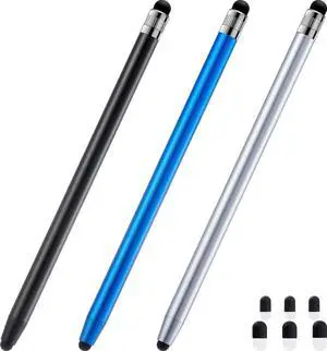 Stylus Pen for Touchscreen 3pcs High Sensitivity and Precision Stylus Pen for iPad iPhone Android and All Touch Screens (Black/Silver/Blue)