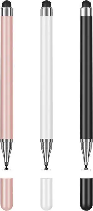 3-Pack Tablets Stylus Pen for All Touchscreen with Precision Disc Tip 2-in-1 Universal Stylus Compatible with Android iOS and Phone Perfect for Writing Drawing and Note-Taking