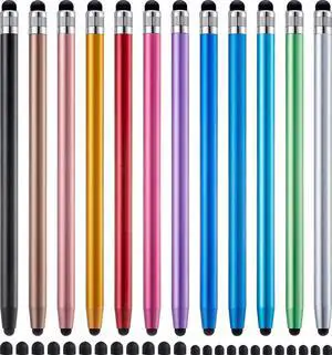 12Pcs Stylus Pen for Touchscreen 2-in-1 High Precision & Sensitivity Stylus Pen for iPad/iPhone/Android Smartphones and Tablets Compatible with All Touch Screens