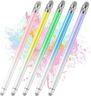 5PCS Stylus Pens for Touch Screens Stylus Pen for iPhone/iPad/Tablet Android//Surface Compatible with Touch Screens (Purple/Pink/Blue/Green/Yellow)