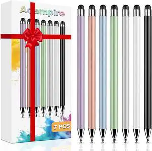 Stylus (7 Pcs) 2-in-1 Stylus Pen for Touchscreen High Precision and Sensitivity Stylus Pen for iPad/iPhone//Android Smartphone and Tablets Compatible with All Touchscreen (Multicolor)