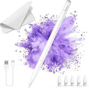 Stylus Pen for iPad11/10/9thGen with Polishing Cloth Tilt Sensitivity Palm Rejection for Pad Air11/13inch(M3/2) iPad Pro11/13/inch (M4) iPad Mini6/5th iPad Pro 11/12.9 inch