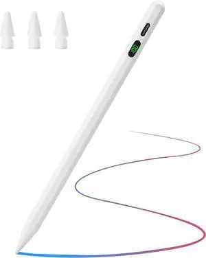Pencil for  Tilt Sensitivity Palm Rejection Stylus Pen for iPad A16 11/10/9/8/7/6 Generation iPad Pro 12.9/13in/11-inch M4 iPad Air M3/M2/5/4/3 iPad mini A17 7/6/5 Gen Fast Charge (White)