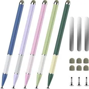 Stylus Pen for Touchscreen 5 PCS 2-in-1 Magnetic Stylus Pen High Sensitivity & Precision Stylus Extended Pen Body Design Compatible with Touch Screens(9 Tips + 3 Magnetic Sheets)