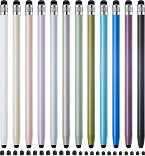 12Pcs Stylus Pen for Touchscreen 2-in-1 High Precision & Sensitivity Stylus Pen for iPad/iPhone/Android Smartphones and Tablets Compatible with All Touch Screens