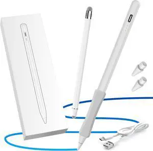 Stylus Pen Set Universal Stylus & Tilt Drawing Palm Rejection Stylus Pencil for  iPad 6/7/8/9/10 Mini 5/6 Air 3/4/5 Pro 11/12.9 M4/M2 Stylus with Pencil Grip & Replacement Tips.